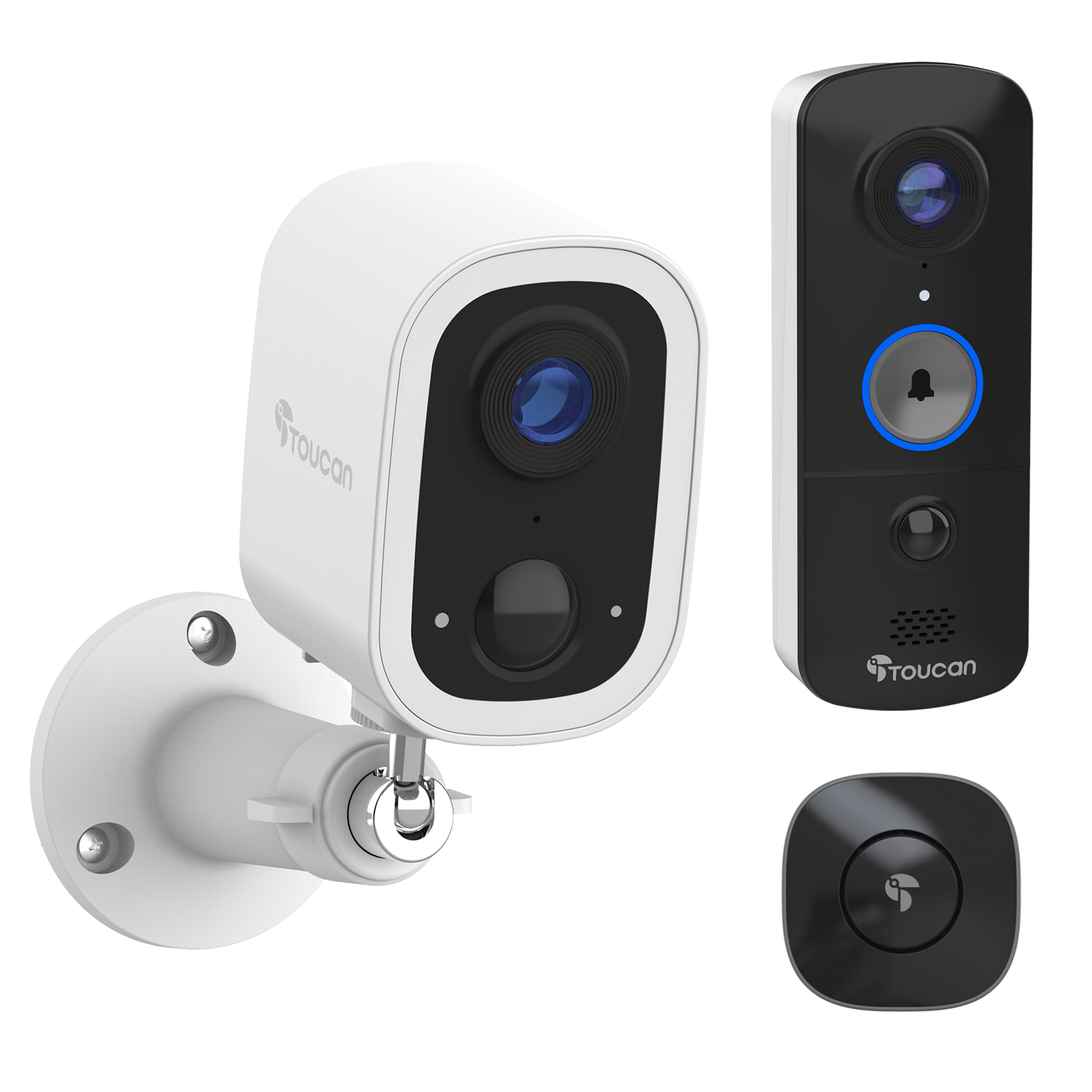 Toucan S4 Wireless 2K Security Camera with V3 1080p Video Doorbell & Chime — No Monthly Fee, Model# 843631194034